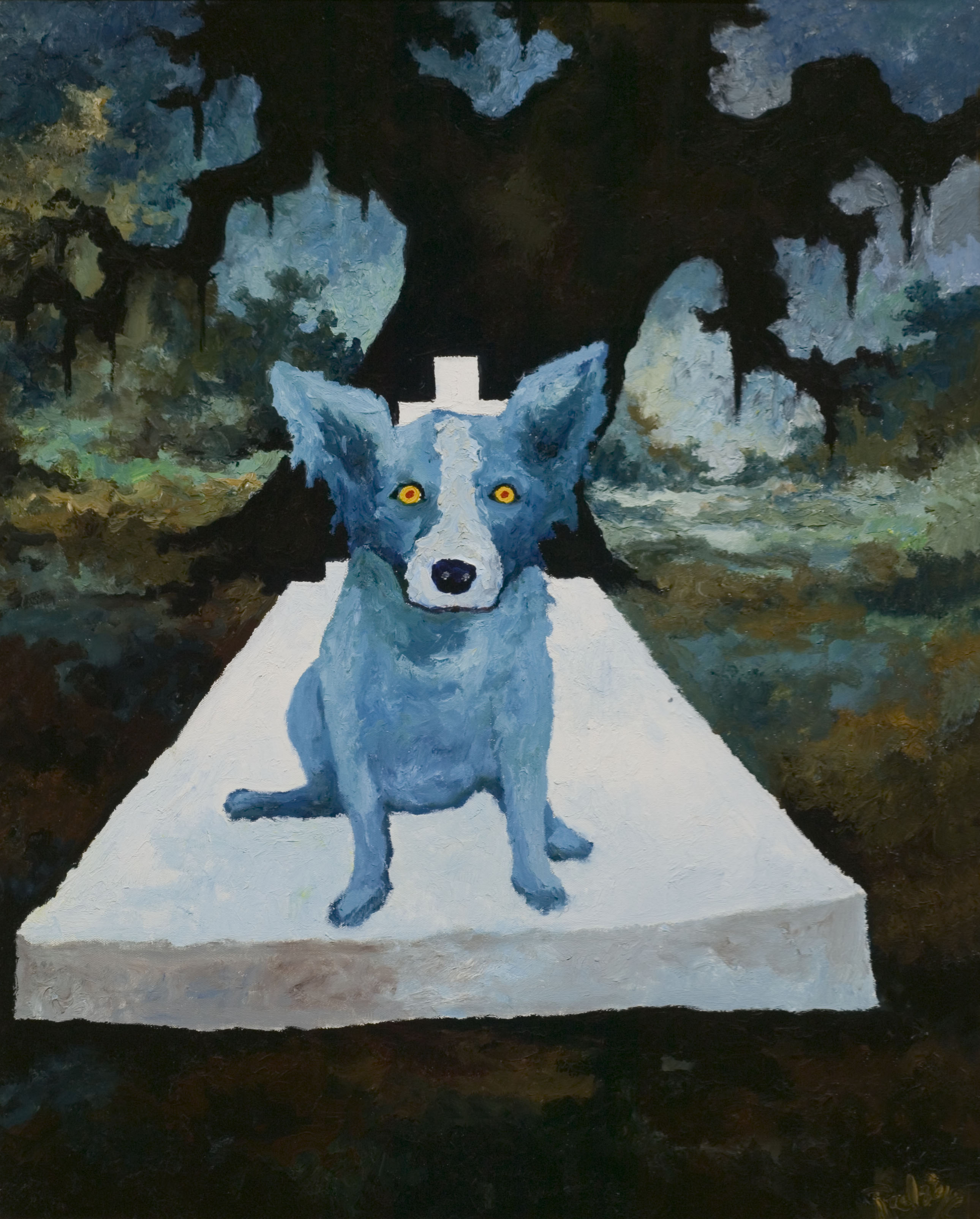 Голубая собака арт