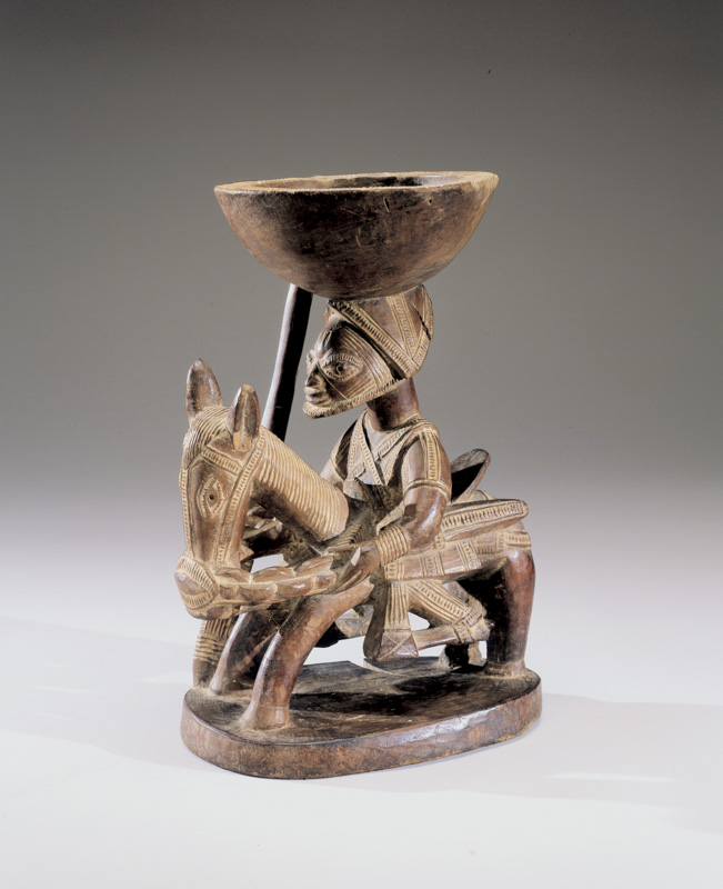 Ifa Divination Bowl with Equestrian Figure (agere ifa)