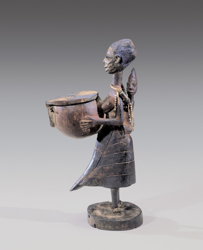 Standing Maternity Figure Holding Bowl (agere ifa)